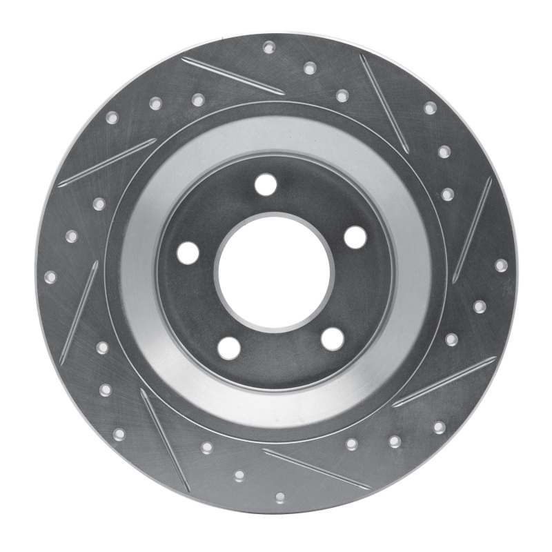 Mazda 5 Brake Rotor (1) - Rear Left - R1 Concepts - Drilled & Slotted - Silver - `06-`15